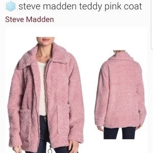 Steve Madden Pink Teddy Coat